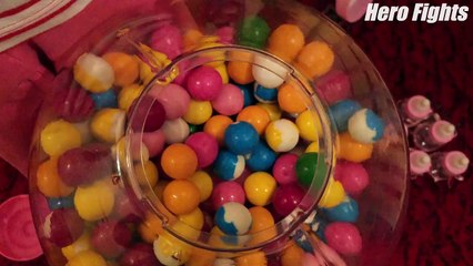 Bad Baby EATS ALL Bubble Gum Gumballs In Giant Baby Bottle