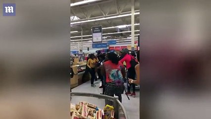 Ignorant Black Folk Brawling In New Jersey Walmart In Front Of Their Kids