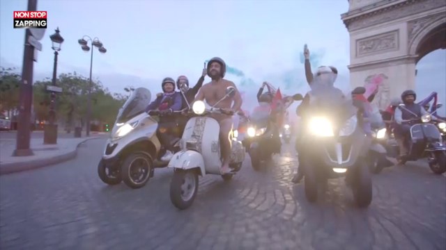 PSG : Un fan défile nu sur son scooter en hommage à Neymar et Mbappé (Vidéo)