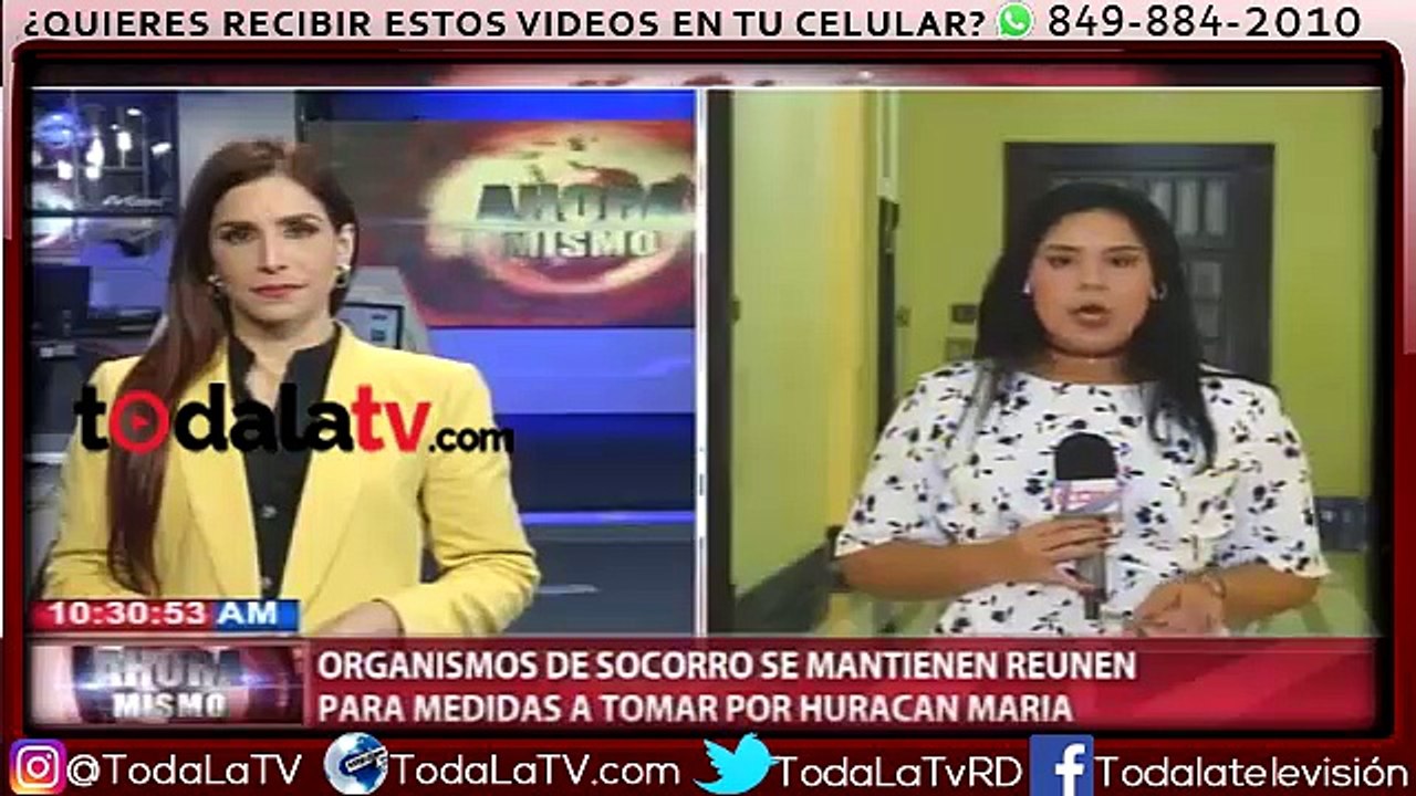 Organismos de socorro se reúnen para tomar medidas por huracán María-Video