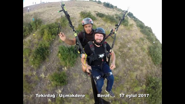 Tekirdağ Uçmakdere Yamaç Paraşütü Uçuşları Berat 17 eylül 2017