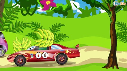 Carros de Carreras es Amarillo y El Coche de Policía infantiles - Caricatura de Carritos Para Niños