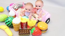 Baby Doll Drive Car Picnic Play Toy Velcro Cutting Ice Cream Surprise Eggs Toys
