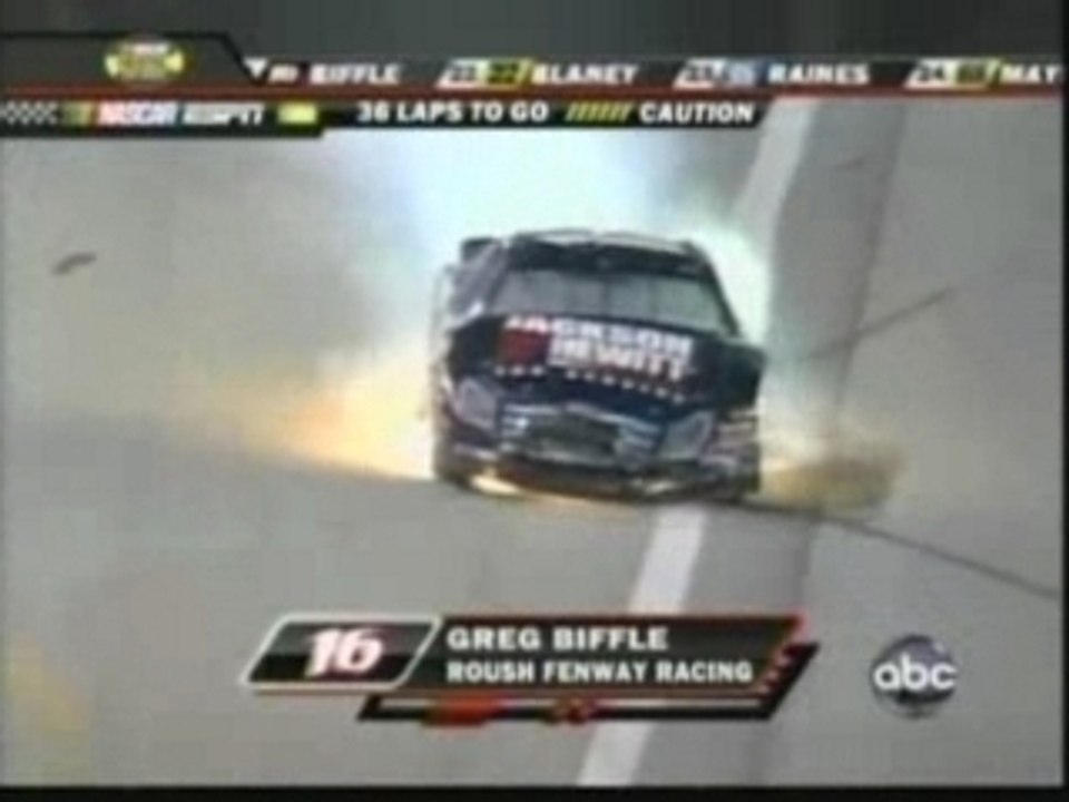 Flaming Biffle Crash Texas NASCAR