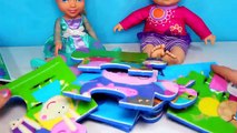 Peppa Pig Jogo Quebra-Cabeça Baby Alive Risadinha Elsa Frozen Bonecas Brinquedos Video