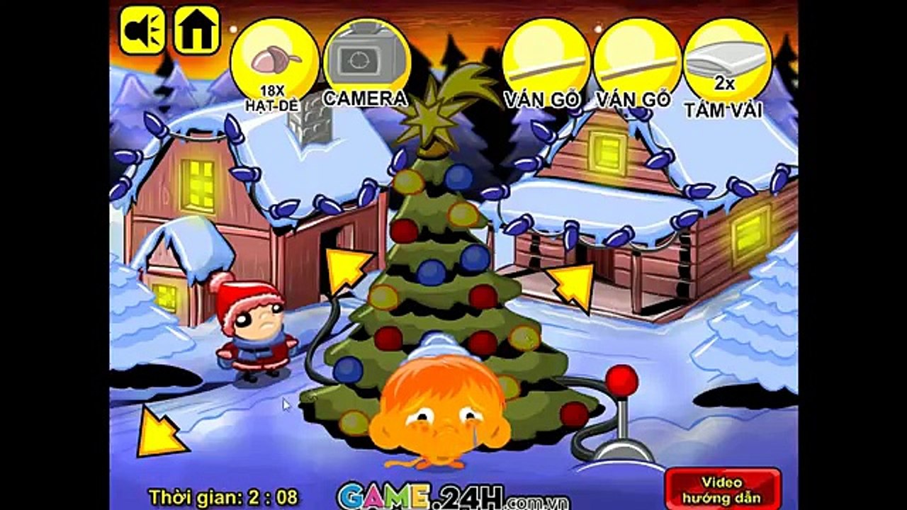 Game chú khỉ buồn giáng sinh new - Video hướng dẫn game 24h