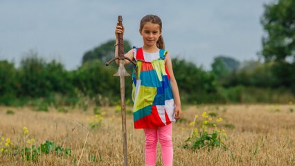 This adorable girl discovered the famous 'Excalibur' sword