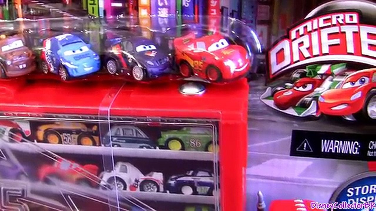 18 CARS Mack Transporter Rolling Display Case Micro Drifters Mack Truck Hauler Display Disney