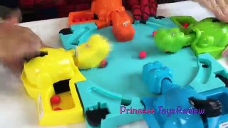 Disney Chocolate KINDER Toy Egg Surprise Plays Hungry Hungry Hippos Family Fun Princess ToysReview