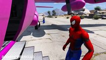 Spiderman Disney Cars Lightning McQueen Cargo Plane Pink (Nursery Rhymes - Songs For Kids)