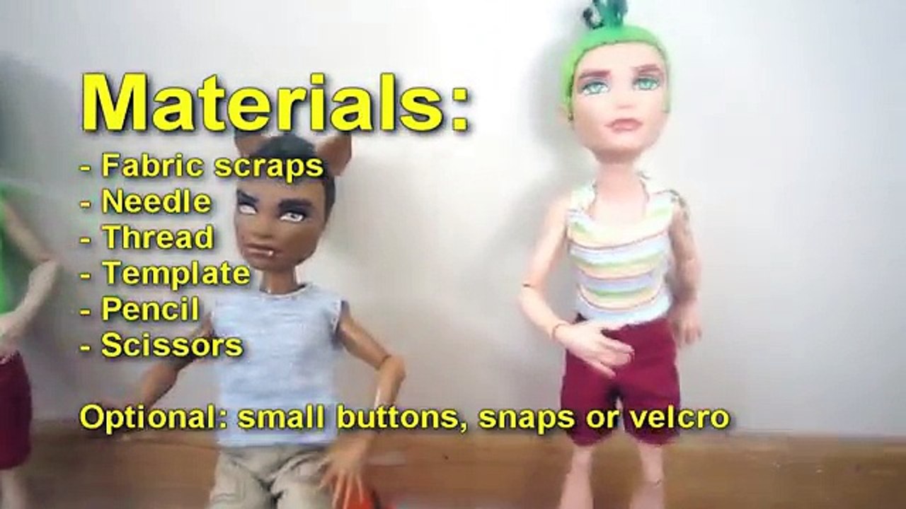 How to make shirts for Monster High male and Ken dolls - Doll Crafts - simplekidscrafts