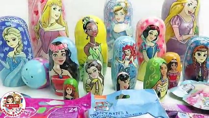15 DISNEY PRINCESSES Nesting Dolls | Stacking Cups Surprise Disney Princess Toys