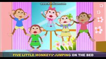 Lit enfants cinq sauteur petit singes garderie sur Rime chansons le le le le la |