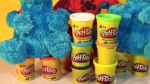 Play Doh Cookies for Cookie Monster Count n Crunch with Stunt Double and Spiderman