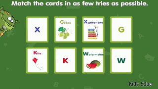 Alphabet Match, ABC Phonics Flashcards Learning game, Letter Sounds, Preschool Activity