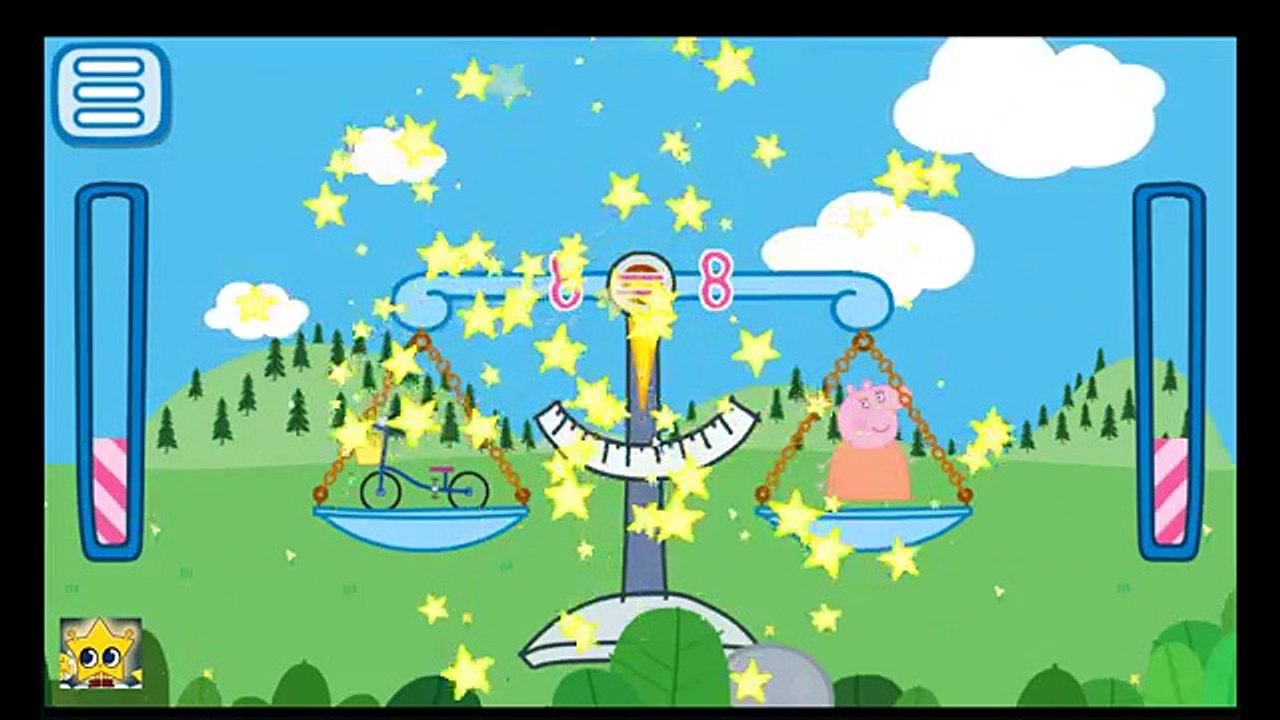 peppa pig scales game education with numbers 粉红猪小妹 Peppa Свинья