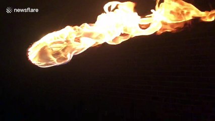 Students make a 'Death Star' fireball using matches