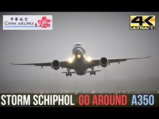 Скачать видео: Plane Unable to Land at Schiphol Airport Amid Heavy Crosswinds