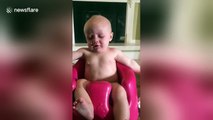 Baby stops crying when mom sings to her