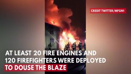 Fire erupts at warehouse near football ground of Tottenham Hotspur