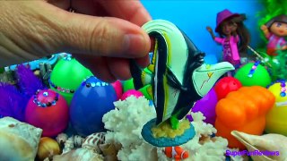 Nemo Surprise Eggs - Finding Nemo Dory Gill Marlin Bubbles Bruce Pearl Bloat and LPS Friends