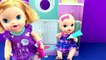 BABY ALIVE Brushy BABY Baby Doll Bribes Little Sister Baby Doll with SHOPKINS W/ Play Doh Girl