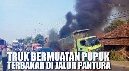 Truk Bermuatan Pupuk Terbakar di Jalur Pantura