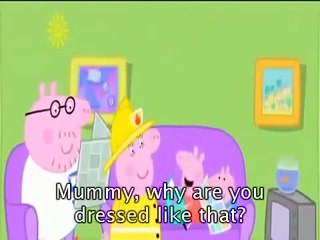 Learning english with Peppa Pig Cartoon The Fire Engine with subtitles