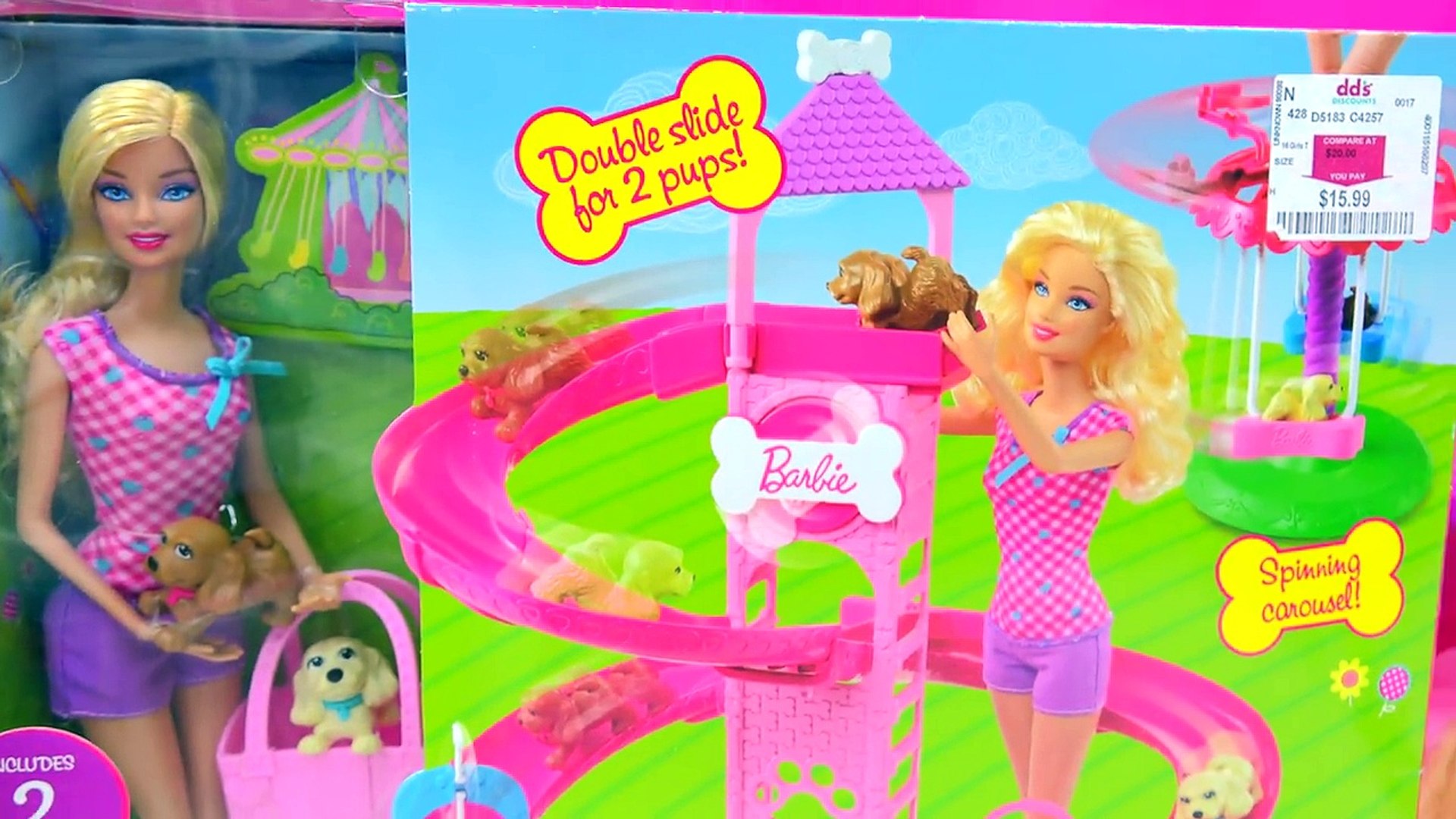 barbie slide and spin puppy pool
