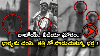భార్యను చంపి, కత్తితో పొడుచుకున్న భర్త  బాబోయ్ వీడియో ఘోరం | Oneindia Telugu