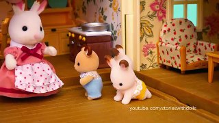 Story for Kids With Calico Critters Toys! The Wolf & 7 Kids Fairy Tale with Bunny Sylvanian Families