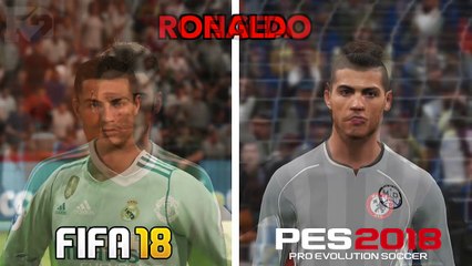 FIFA 18 VS PES 2018 | PLAYER FACES COMPARISON