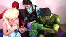 WHY is Frozen Elsa CRYING?! w/ Spiderman Maleficent Anna Batman! Superhero Fun
