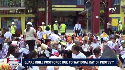 Quake drill postponed due to 'National Day of Protest'