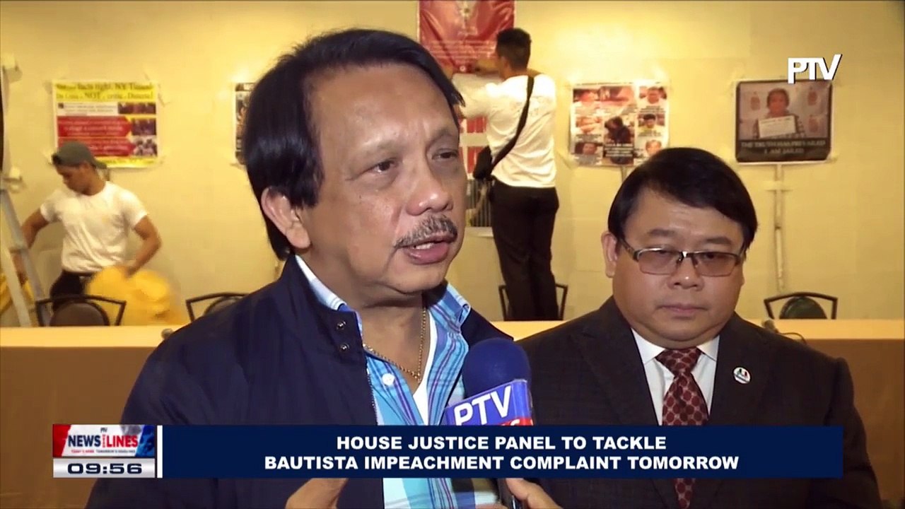 House justice panel to tackle Bautista impeachment complaint tomorrow