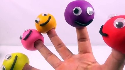 Play Doh Ball Smile Face Finger Family Modelling Clay Learn Colors for Kids Nursery Rhymes
