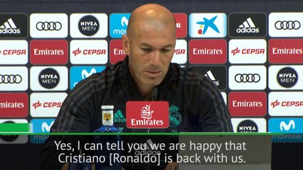 Zidane relieved to have Ronaldo back