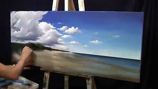 Художник Marc Doiron рисует картину