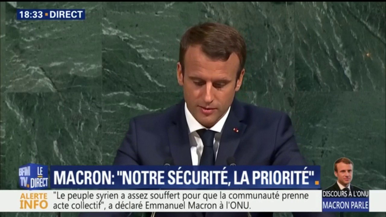 Macron à l'ONU: "La réponse militaire ne pourra jamais être la seule réponse"