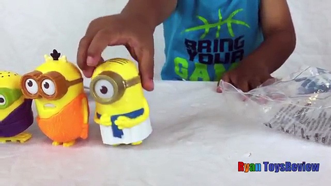 Minions Mcdonalds Happy Meal Toys Minions Movie new Kid playing with toys  Ryan ToysReview – Видео Dailymotion