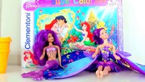 Disney Barbie Mariposa Doll and Barbie Mermai tea party play doh sweets treats and sea she