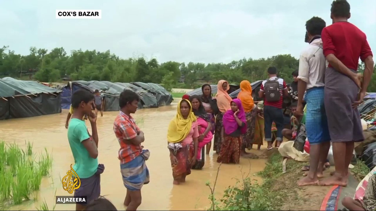 Rohingya refugees struggle to survive torrential rains in Bangladesh