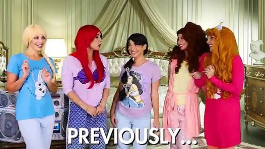 Beauty and the Beast Belle Saves Beast with Elsa, Ariel, Aurora, and