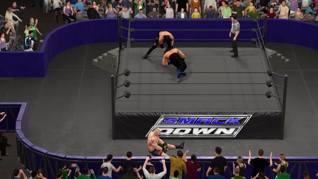 WWE 2K17 big cass v baron corbin v brock lesnar