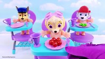 Paw Patrol Baby Dolls Feeding Potty Training Fun Pretend Play Video for Kids and Toddlers