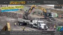 Timelapse compilation: Trucks w/ dump trailers being loaded by demolition excavators (Wk30-32 set 1)