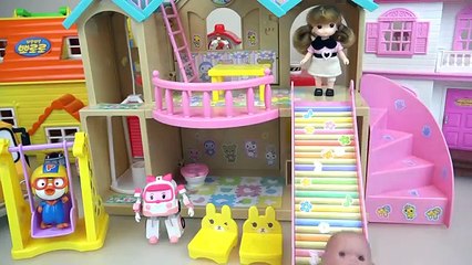 Baby doll slide house and Pororo Poli toys