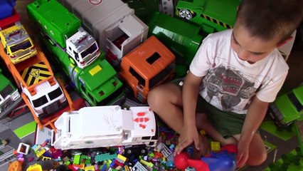 Big Garbage Truck Toy Collection - Playing with LEGO Trash