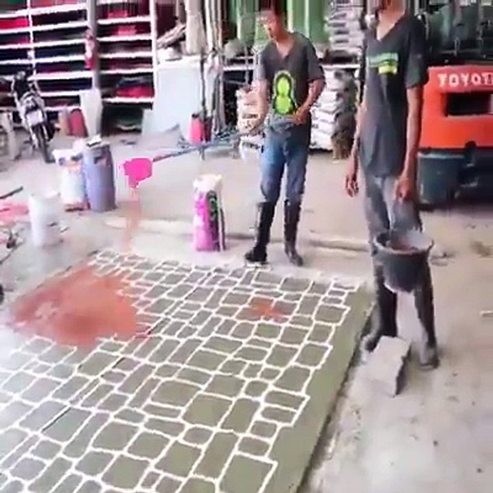 công nghệ giả gạch lát nền nhà