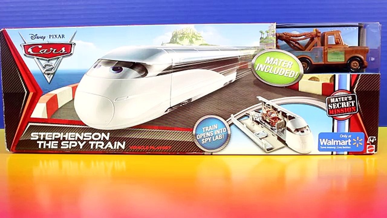 Disney Pixar Cars Stephenson The Spy Train & Mater Huge Shark Attacks Lightning McQueen Ramone Finn